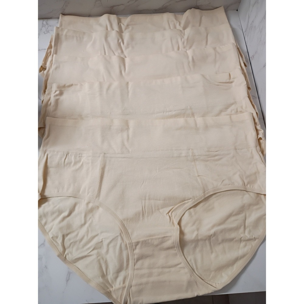 5-Pack Tummy Control Beige Cotton Panties - NWT - Size: XXXL